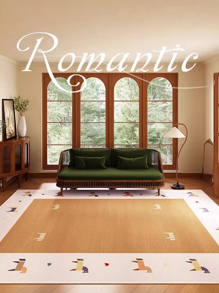 Художественный клетчатый ковер в стиле ретро удобный простой уходе прикроватный