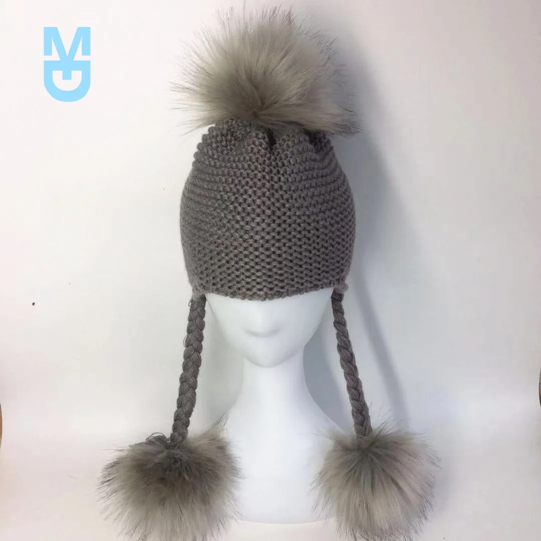

New 6 months to 3 years Cute Toddler Kids Girl Boy Baby Infant Winter Warm Crochet Knit ear Hat pompom Beanie Cap for children k
