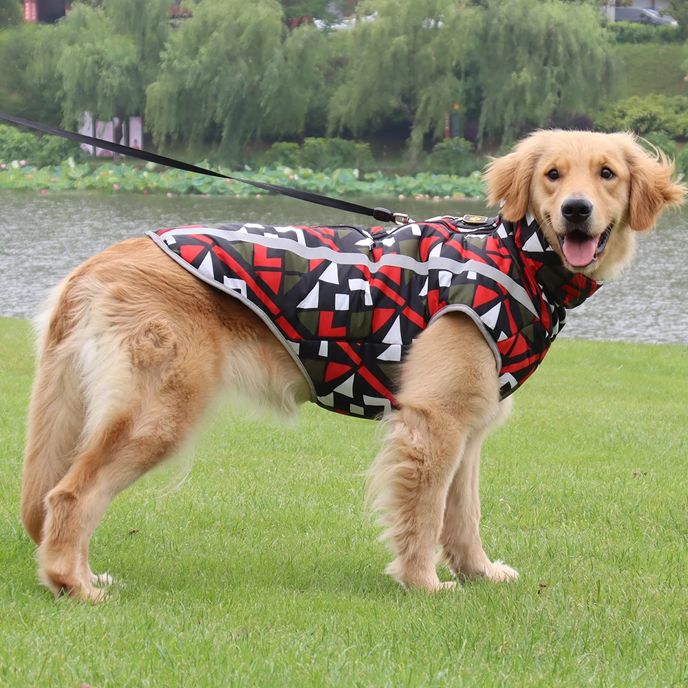 

Pet Dog Clothes Vest Soft Warm Traction Ring Highlight Reflective Rainproof Windproof Big Medium Small Doggie Golden Retriever