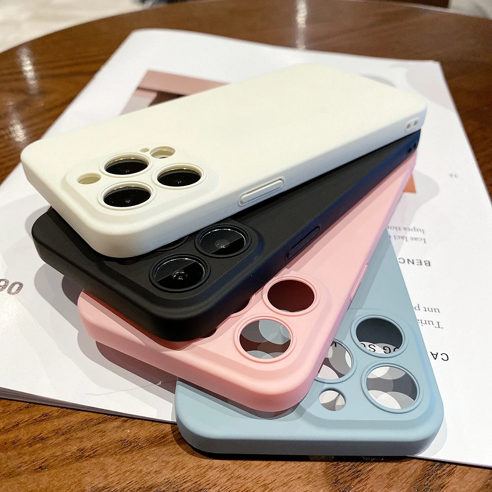 

Full Back Camera Cover Hard Case On For iPhone 13 12 Mini 11 Pro Xs Max X Xr Se 2020 7 8 Plus Matte Candy Color Ultra Thin Shell