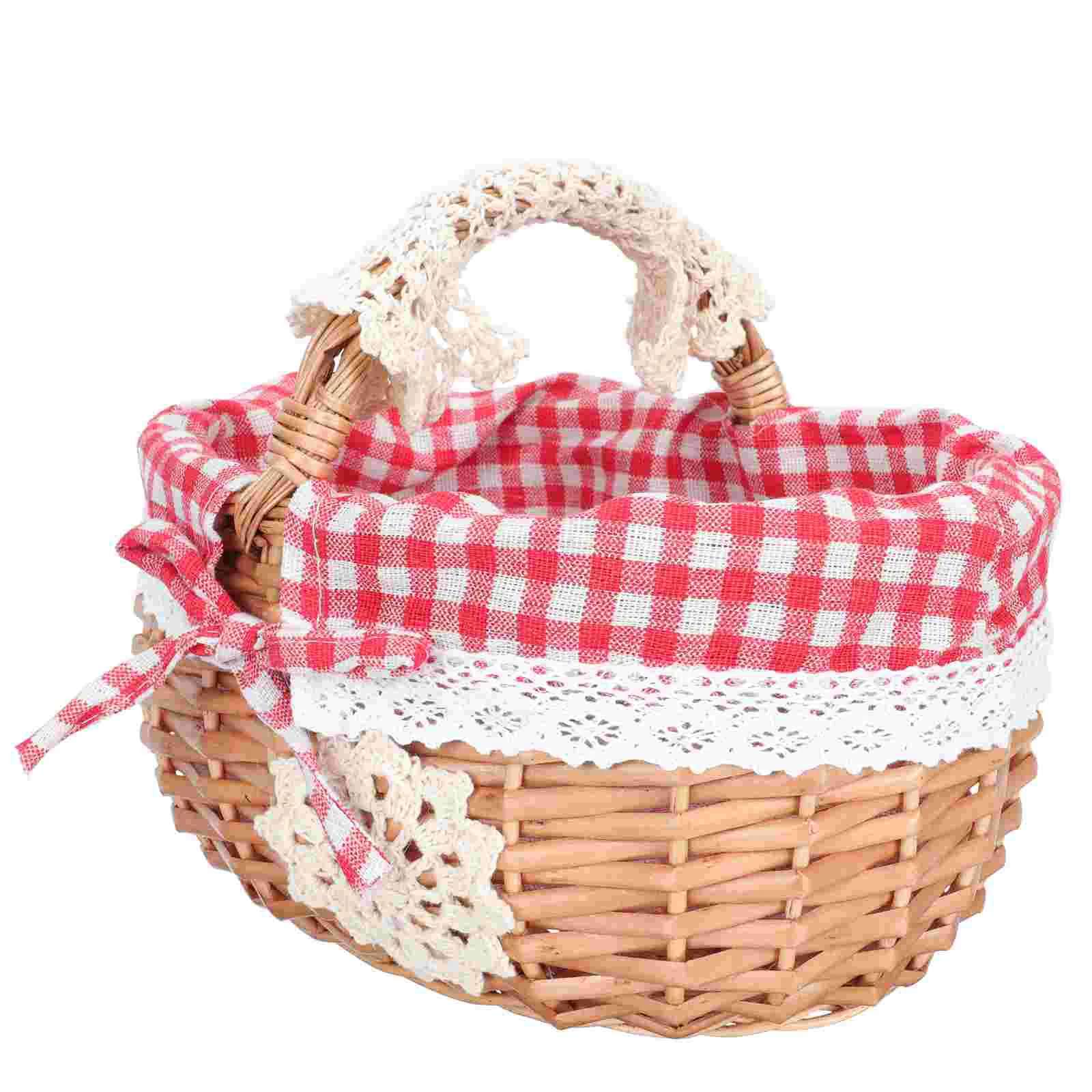 

Shopping Basket Rattan Storage Simple Woven Picnic Household Container Home Large Makeup Organizer Wicker Outdoor Snacks