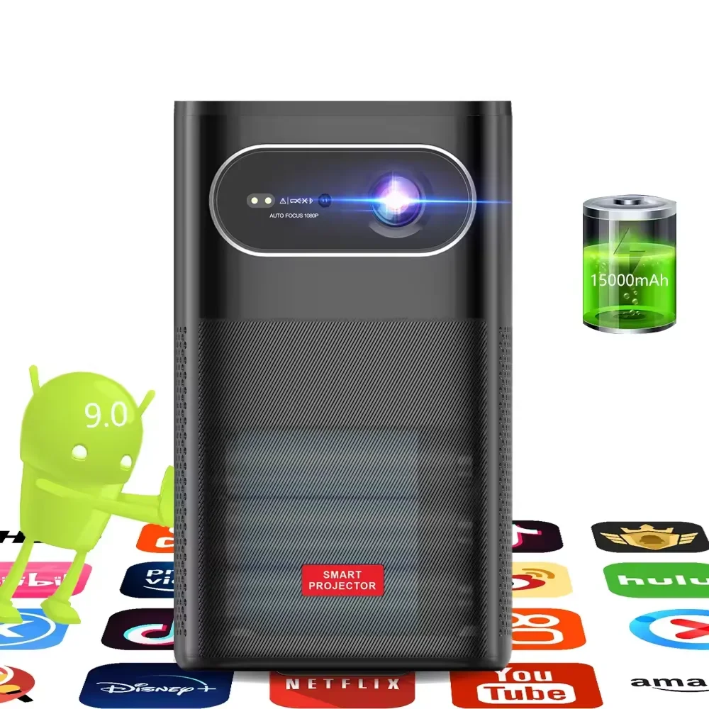 M1 мини-исследователь DLP 4K android 11 15000 мАч аккумулятор 1080P 300ANSI 2 ГБ 32 BT 5 0 умный