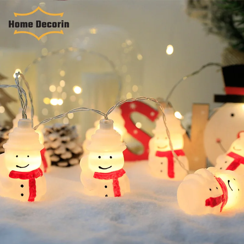 

New 10 LED 2M Christmas Tree Decoration String Lights Xmas Tree Decor Snowman For Christmas Tree Arrangement Light Home Decors