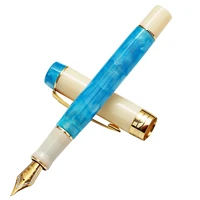 jinhao 100 centennial resin blue white fountain pen arrow clip effmbent nib with converter office ink pen business office pen