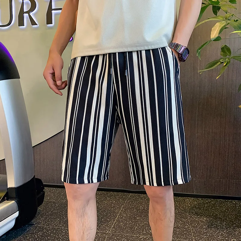 

Striped Men's Shorts Free Shipping Street Wear Short Sleeve Basketball Man New Korean Luxury Clothing Sport 3XL 2023