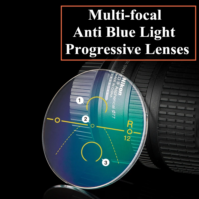 Мультифокальные Прогрессивные Линзы с индексом 1,56, 1,61, 1,67, Бесплатная форма, индивидуальные фотохромные линзы с защитой от сисветильник све...