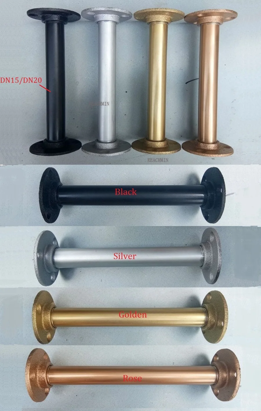 

Retro Rustic Industrial Loft Rural DN15 DN20 Water Pipe Cast Iron Straight Bracket Furniture Support Shelf Holder Stand Post