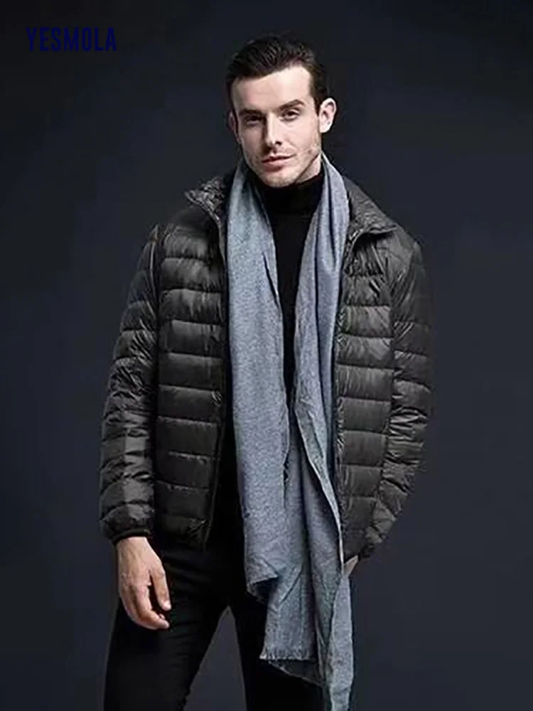 New Brand Autumn Winter Light Down Jacket Men's Fashion Hooded Short Large Ultra-thin Lightweight Youth Slim Coat Down Jackets