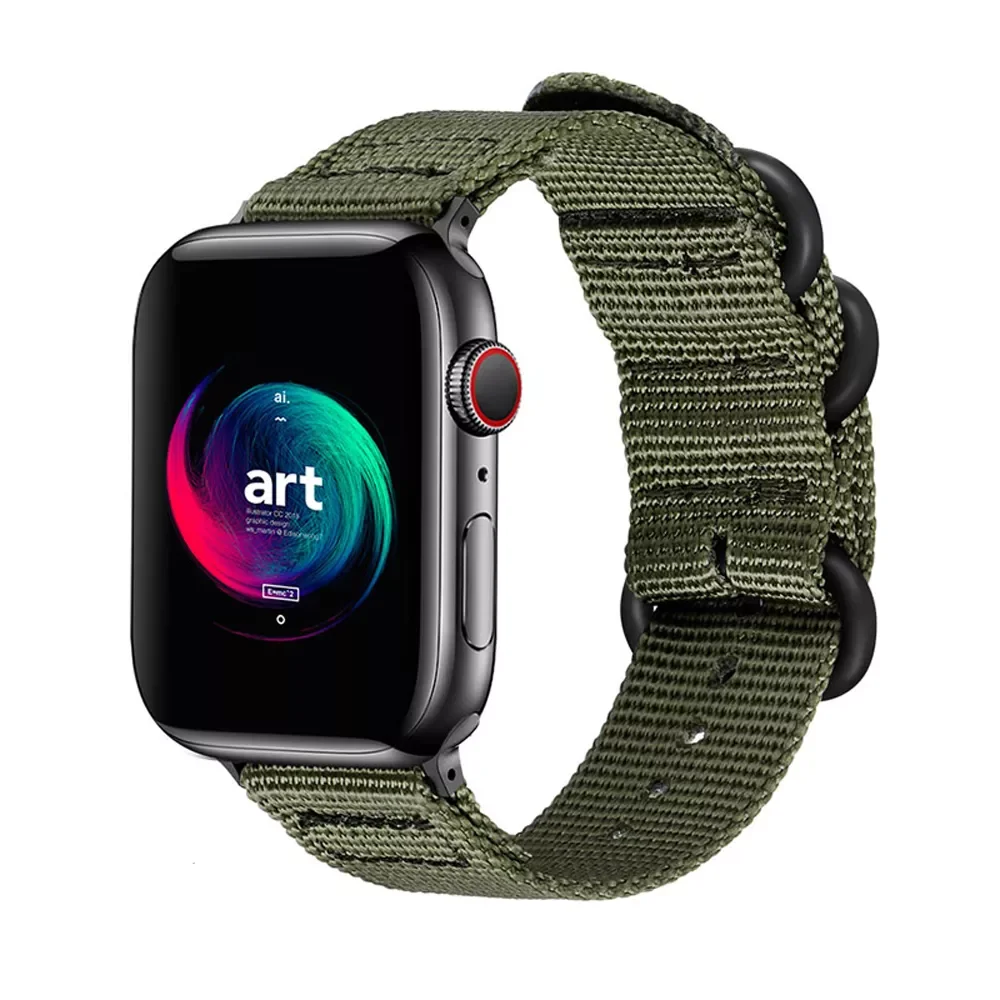 

Nylon Strap for Apple watch 7 band 45mm 41mm 40mm 44mm 42mm 38mm smart watch correa bracelet accessories iWatch serie 6 SE 5 4 3