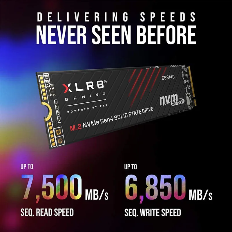 PNY оригинальный SSD XLR8 CS3140 1 ТБ 2 M.2 NVMe Gen4 x4 для настольного ноутбука Внутренний