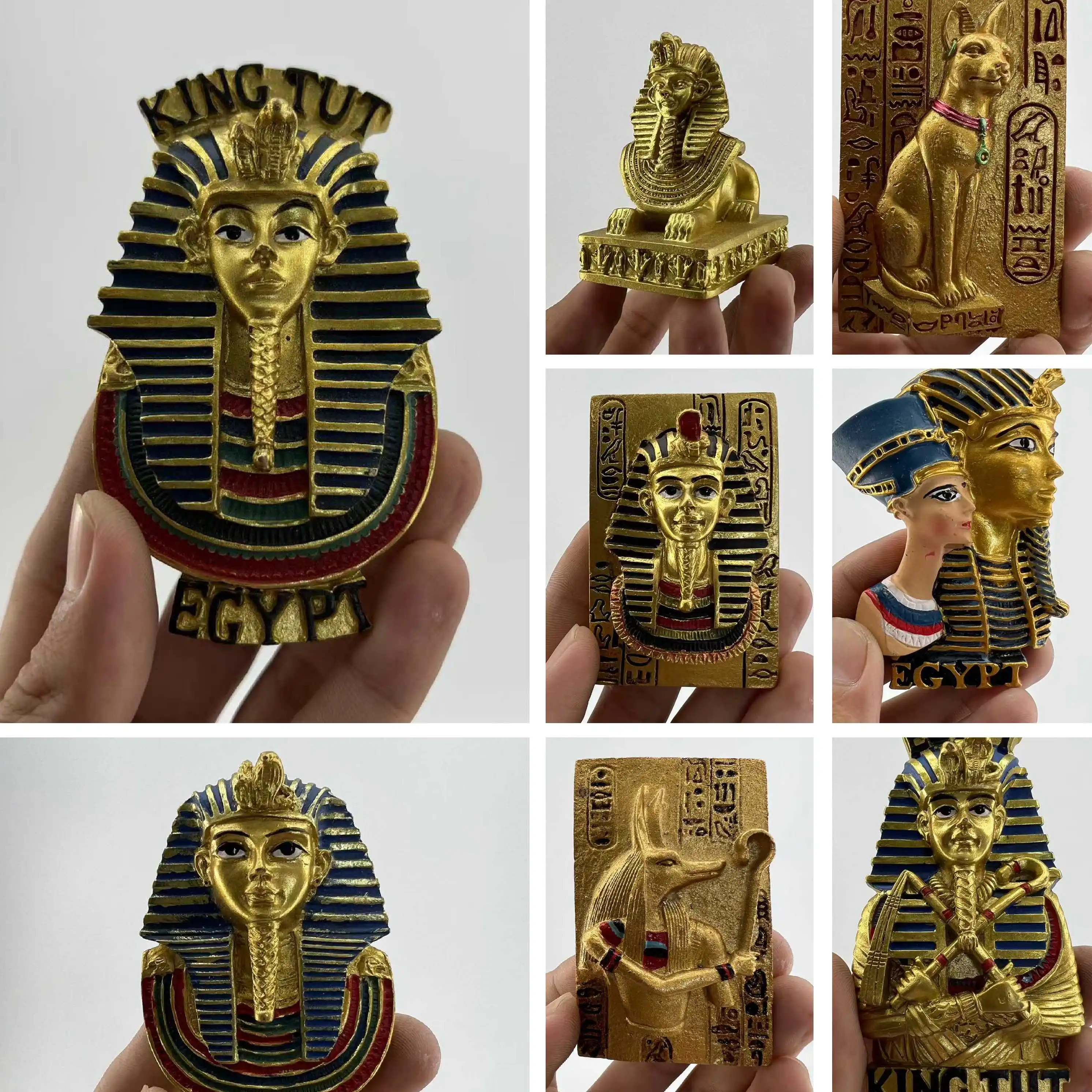 

Египетские наклейки на холодильник, дорожные сувениры, трехмерный декоративный артефакт, полимер, ручная роспись, магнит, подарок на день рождения