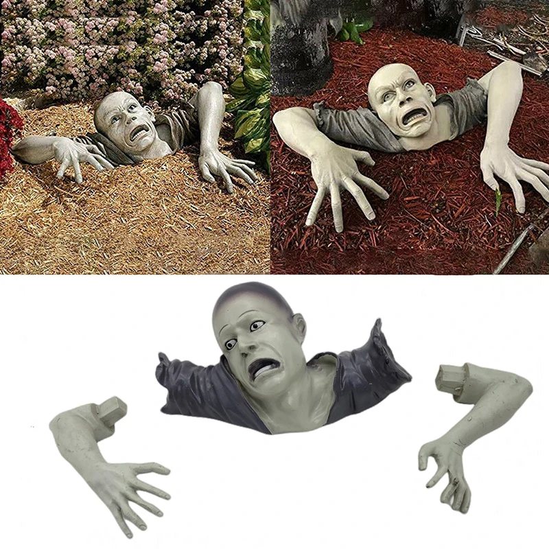 

Anti-deform Graveyard Decor Non-fading Horror Props Crawling Zombie Statue Zombie Shape Halloween Scared Outdoor Garden Decor