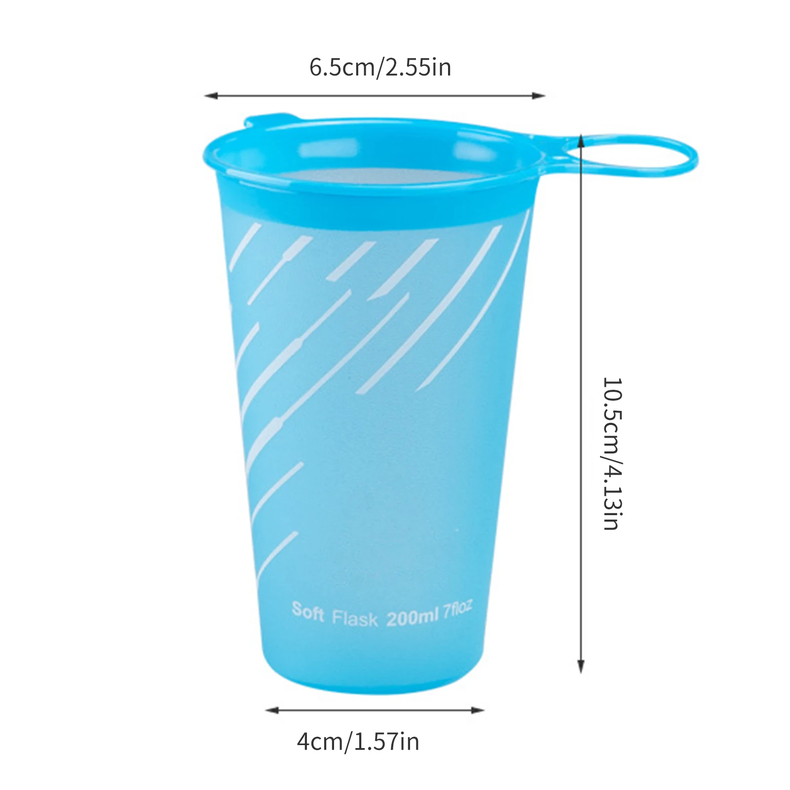 

200ml / 7oz Collapsible Cup Unbreakable Reusable Running Water Bottle Handheld Soft TPU Material BPA PVC Free For Sports Events