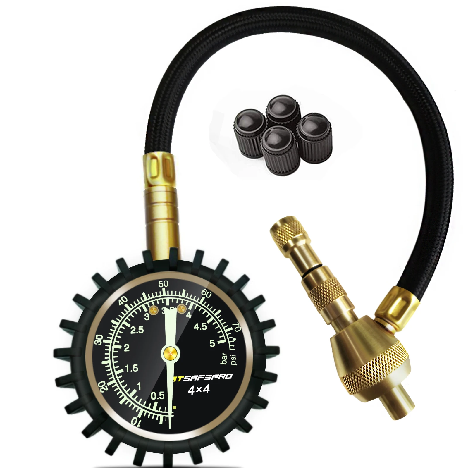

Манометр ATsafepro для дефлятора шин 75 фунтов на квадратный дюйм 2 в 1 Профессиональный специальный патрон для быстрого спуска воздуха для больших внедорожных шин 4X4 на джипе