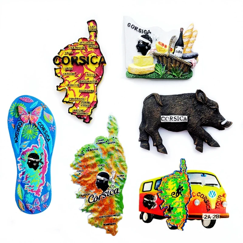 Ручная роспись Франция Корсика 3D холодильник сувениры-магниты холодильника