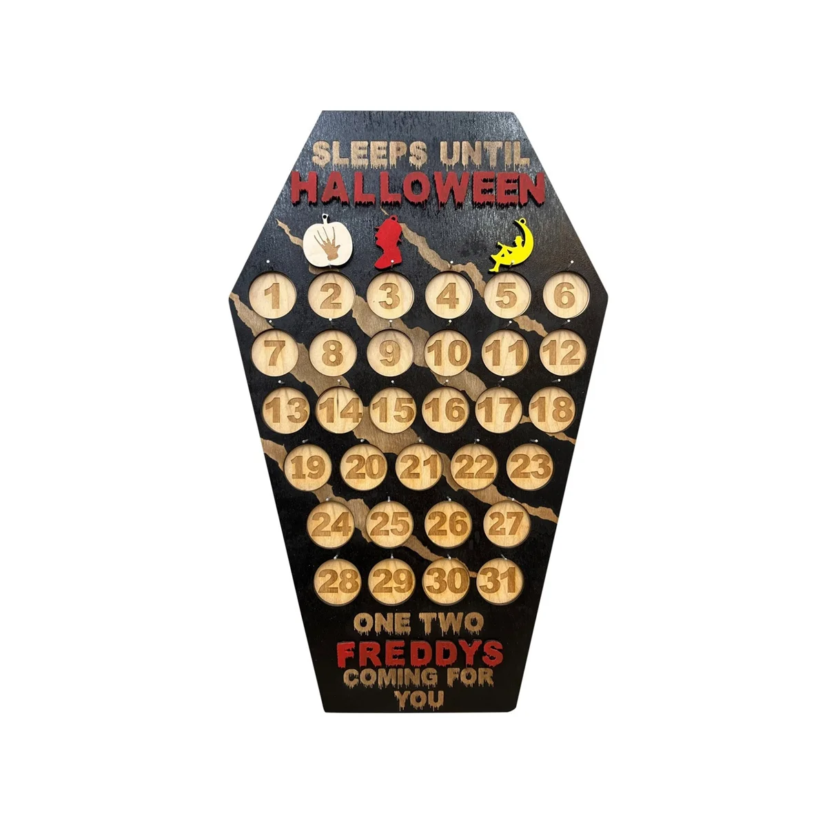 

Halloween Countdown Custom Halloween Decor Horror Decor Freddy Krueger Scary Coffin Sign