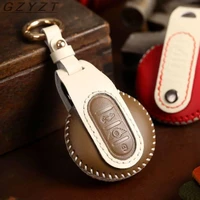 leather car key case cover fob protector accessories keyring for bmw mini countryman cooper f54 f55 f56 3 button keychain holder