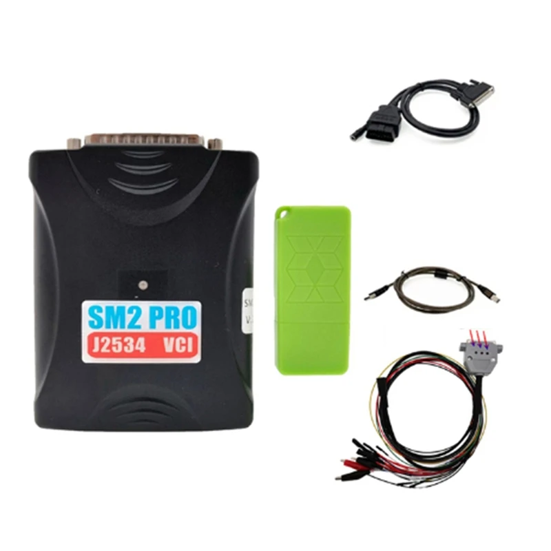 

SM2 Pro J2534 VCI ECU Programmer Read&Write ECU PCM 67 In 1 FLASH EEPROM LIGHTS Boot Bench DB25 Pinout Cable US Plug