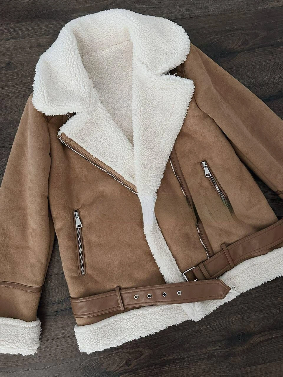 2023 Winter Women Fashion Vintage Suede Thick Faux Leather Coat Female Casual Warm Lamb Wool Biker Outwear Female