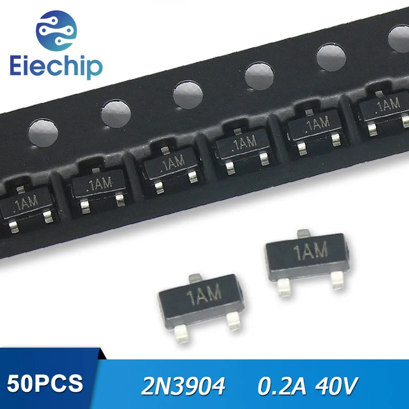 50 шт./лот 2N3904 SOT-23 1AM SOT23 0.2A 40V SMD Транзисторы | Электронные компоненты и