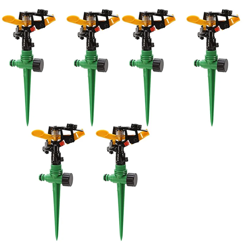 

6 Pack Garden Sprinklers, Lawn 360 Rotating Impact Sprinklers, Adjustable Swing Automatic Watering Irrigation Tools