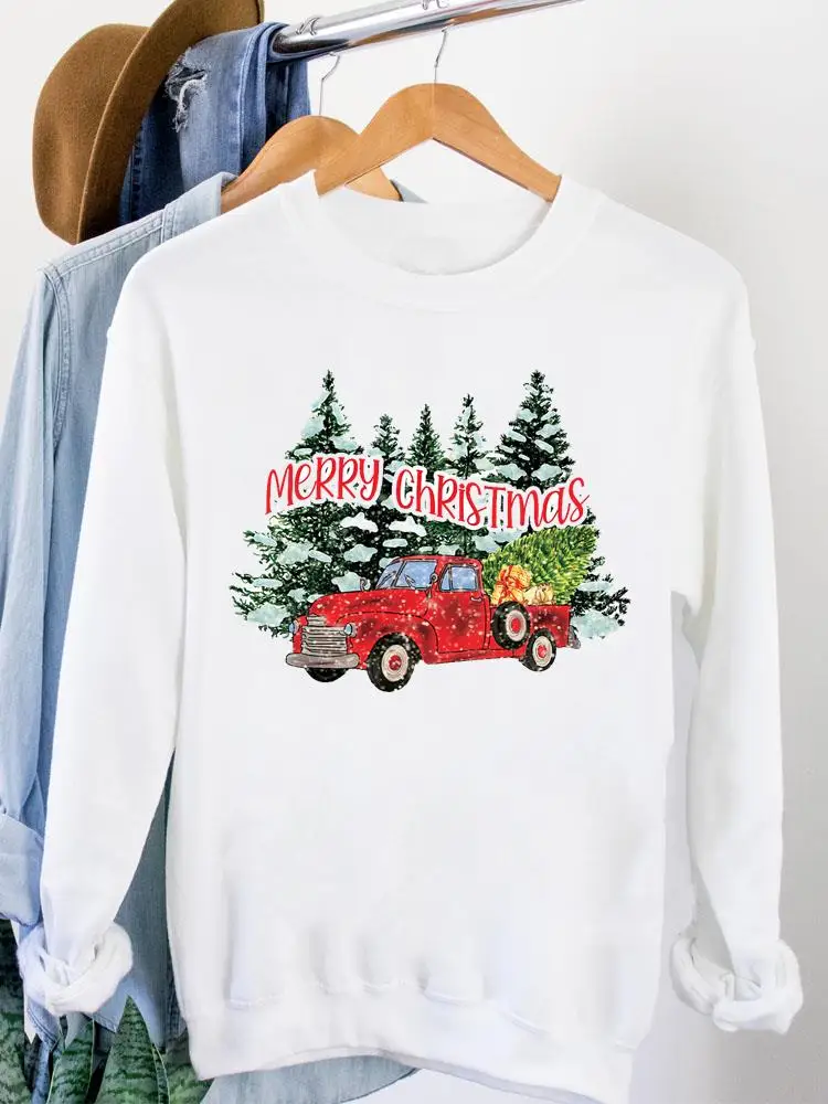 

Пуловер женский с круглым вырезом, Модный повседневный свитшот с рисунком, в стиле 90-х, с акварелью, с милым принтом, на Рождество