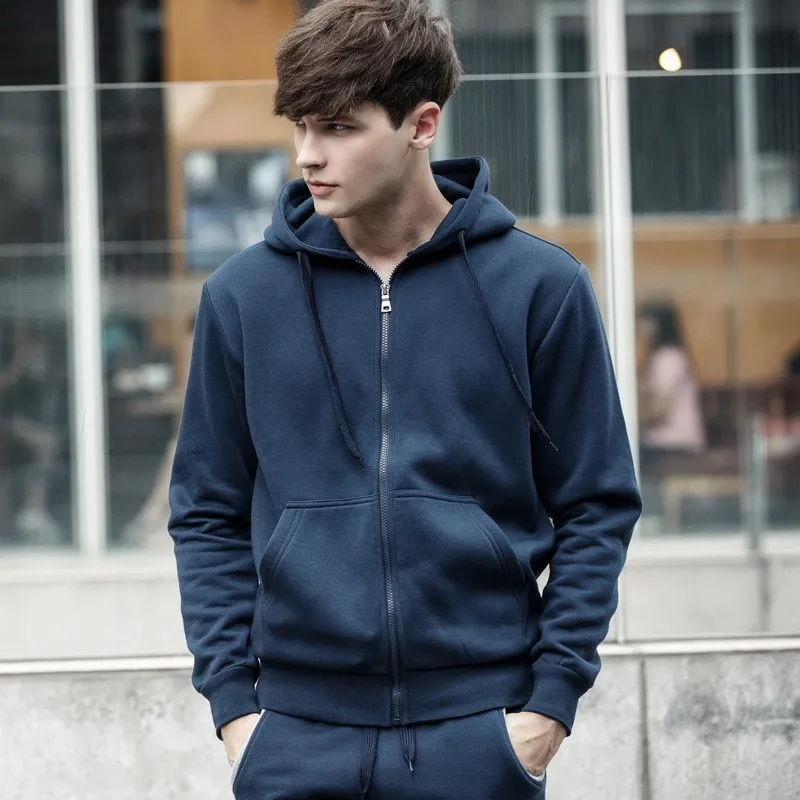 

2022 Fall Solid Color Hooded Cardigan Classic Casual Men's Sweater Jacket Student Sweater Jacket Fashion Men's Fashion