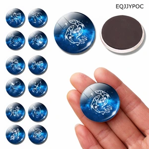 Созвездия 30 мм магнит на холодильник синее стекло магнитная наклейка на холодильник Декор Leo Virgo весы Скорпион Водолей, рыбы Таурус