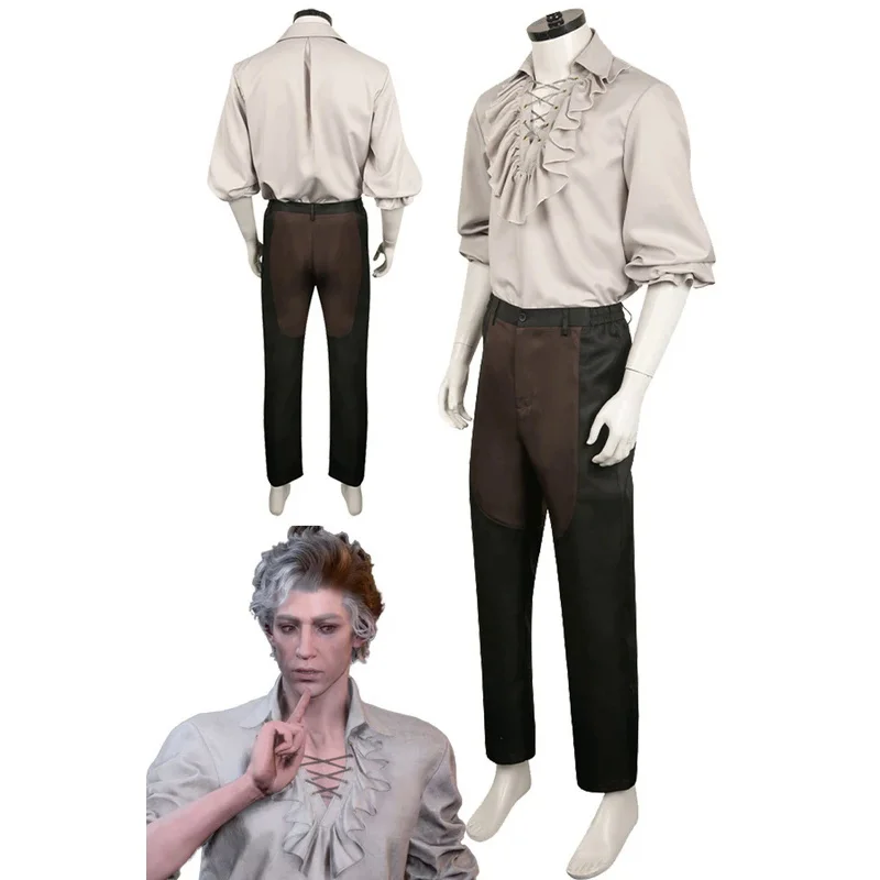 Astarion Косплей фантазия средневековая рубашка костюмы Аниме игры Бальдер ворота