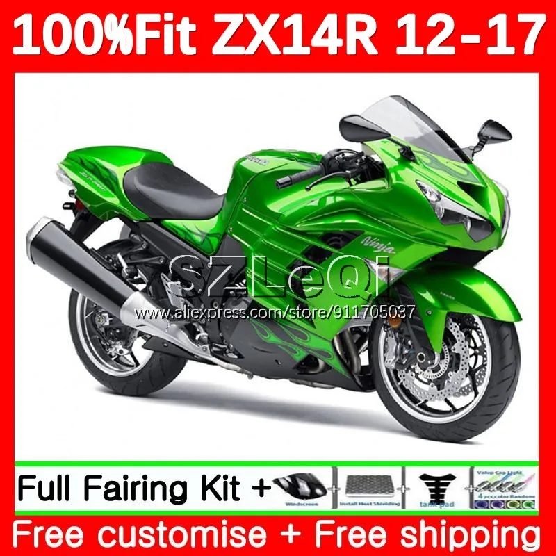 

gloss green OEM For KAWASAKI NINJA ZZR1400 ZX 14R ZX-14R ZX14R 12 13 14 15 16 17 2012 2013 2014 2015 2016 2017 Fairing 118LQ.2