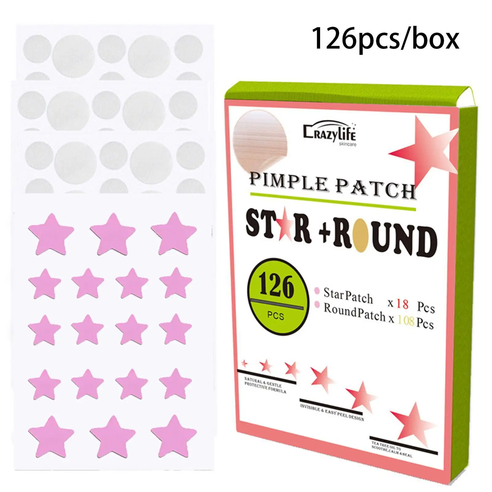 

126Pc/sets Pimple Patch beauty beauty health Invisible Acne Removal Tools Pimple Acne Concealer Face Spot Scar Care Stickers