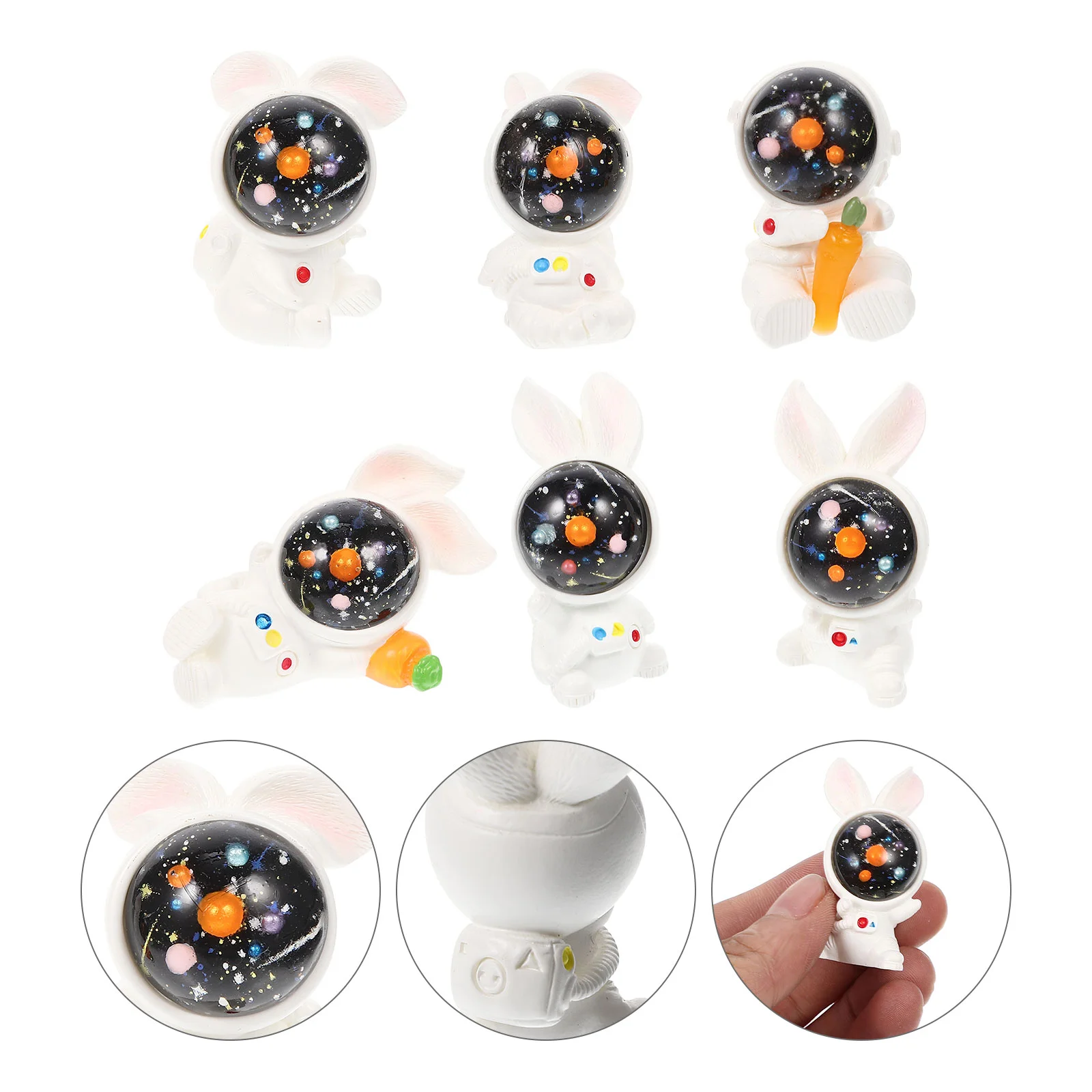 

Bunny Easter Rabbit Decoration Astronaut Ornament Decor Garden Desktop Mini Statue Figurine Dashboard Car Toys Resin Toppers