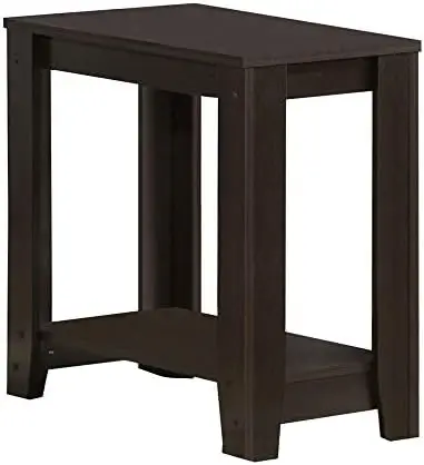 

Accent End Side-Lamp Table with Shelf, 24" x 12" x 22", Cappuccino
