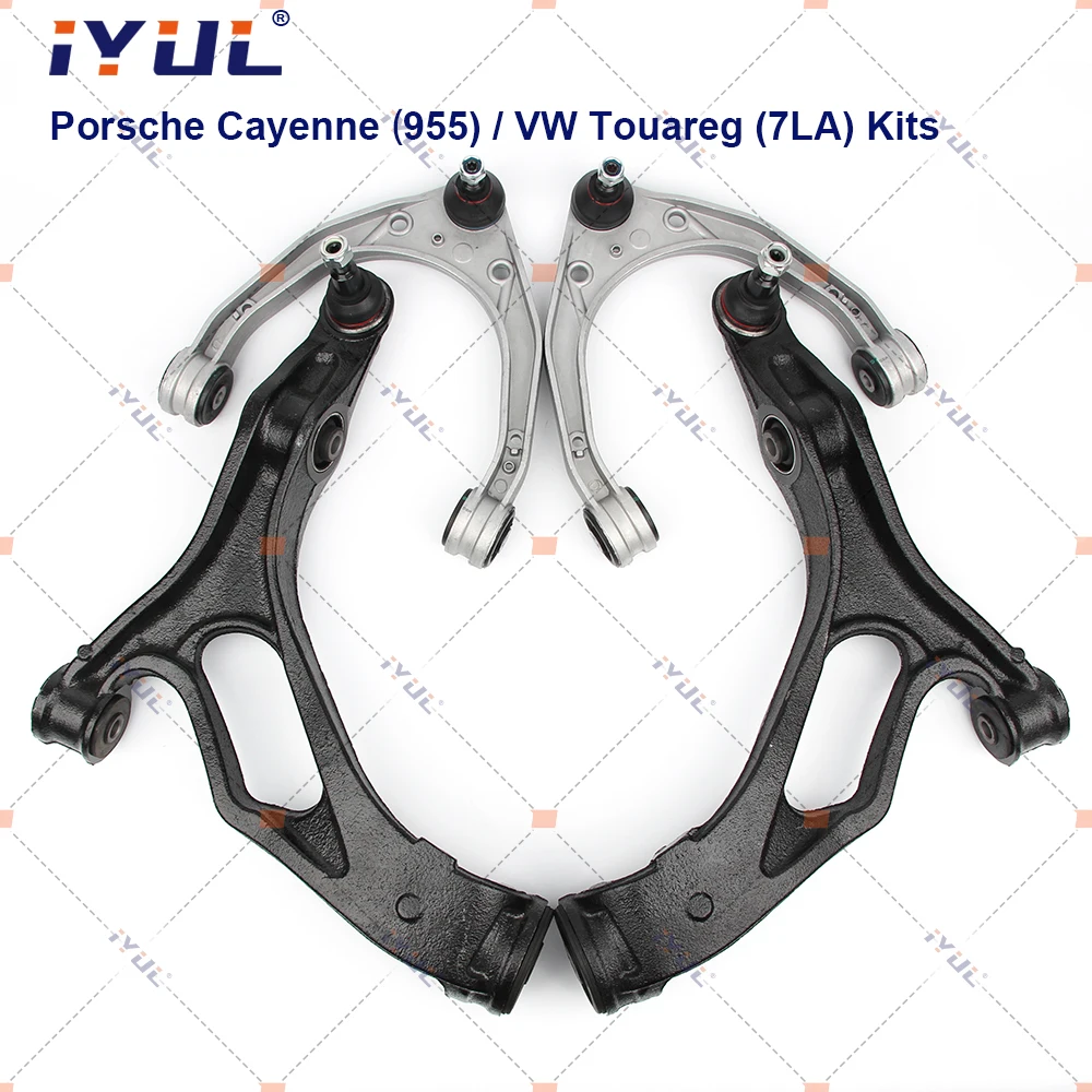 

IYUL Front And Lower Suspension Control Arm Kits For Porsche Cayenne 955 9PA VW Volkswagen 7LA 2002-2013 7L0407151K 7L0407152K