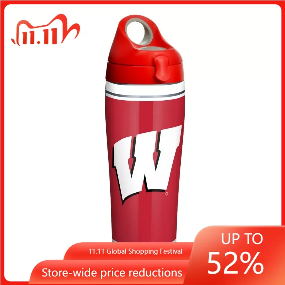 

NCAA Wisconsin Badgers Campus 24 Oz Stainless Steel Water Bottle With Lid