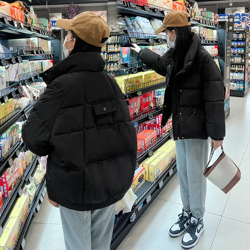 2022 Winter New Stand-up Collar down/Parkas Jacket Women's Loose Short Cotton  Parkas Jacket Thickened Coat