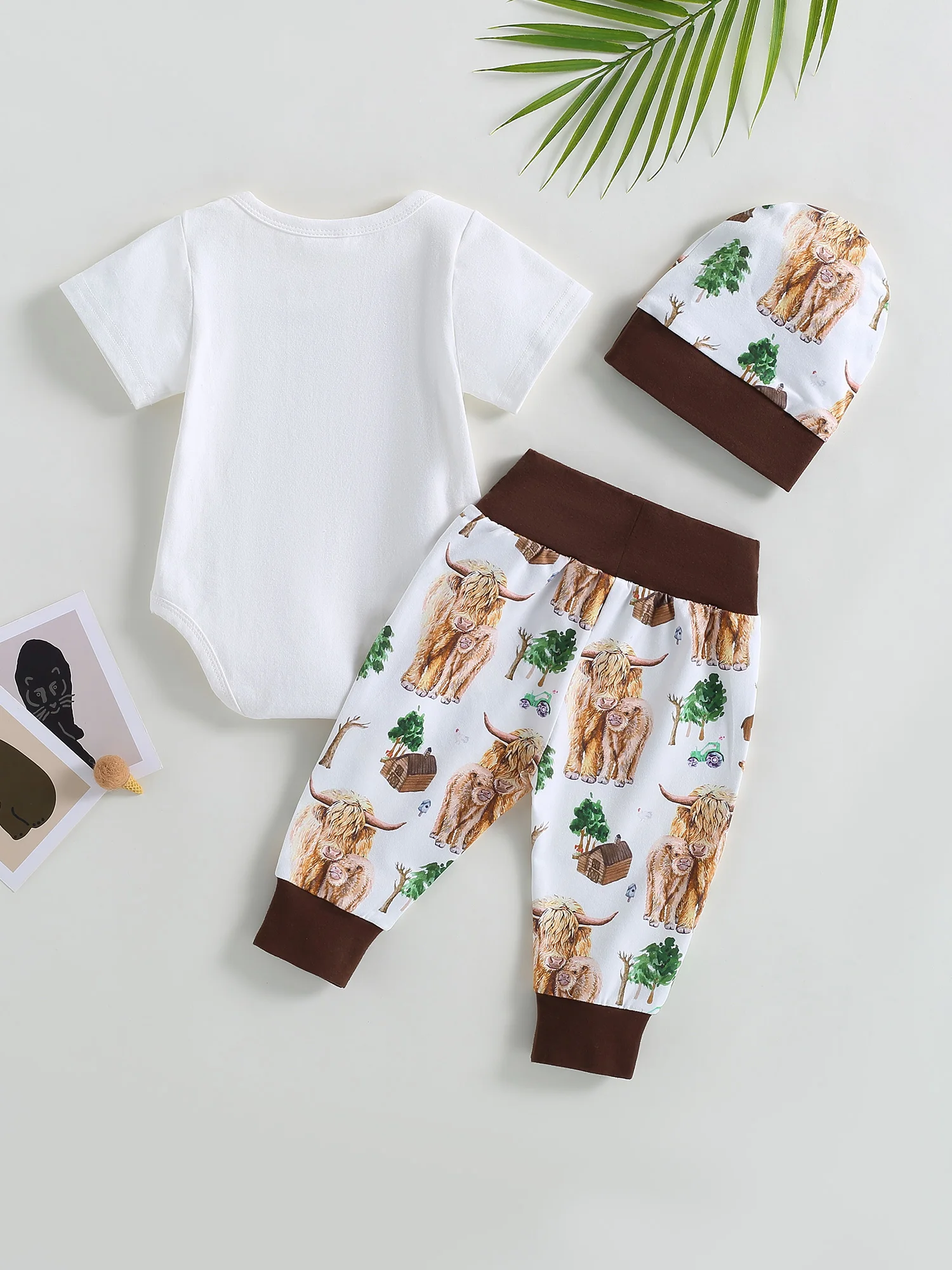 

Kids Boys Girls T-Shirt Set Cartoon Print Short Sleeve Tee Elastic Waist Shorts Cap