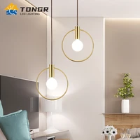 nordic circular ring pendant lights for bedroom bedside dinning bar porch lighting led industrial gold pendant lamps fixture