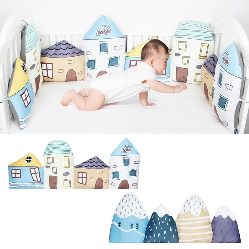 

Бамперы для детской кроватки, хлопковые дышащие вкладыши для бампера для детской кроватки, подушки для новорожденных, девочек, мальчиков, малышей, мягкие безопасные