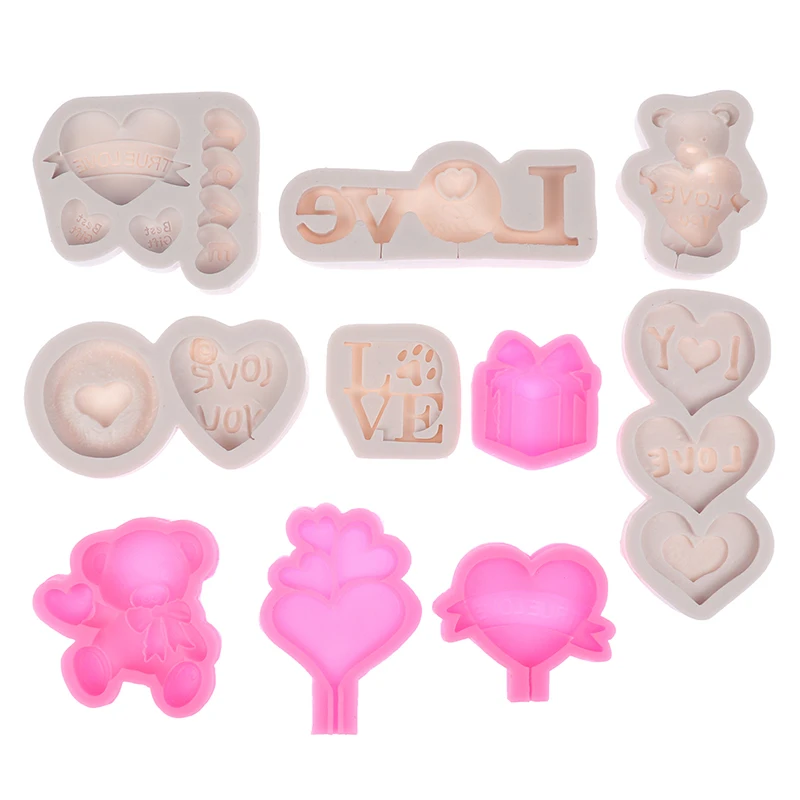 

Creative Cartoon Bear Love Candy Making Silicone Mold Chocolate Fudge Tool Dessert Pastry Cake DIY Decoration Baking Supplies