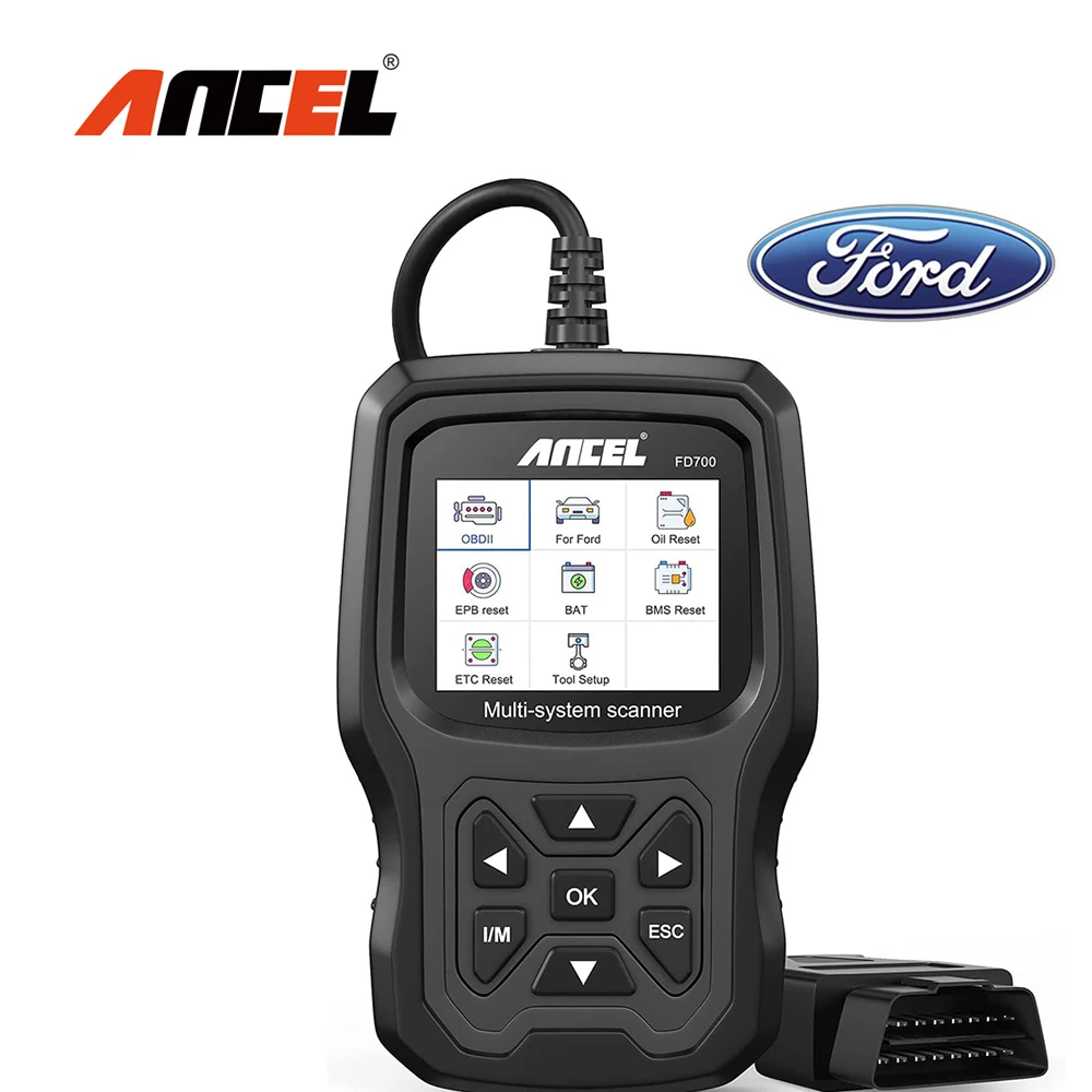 

Автомобильный диагностический сканер ANCEL FD700, полный считыватель кодов системы OBD 2 с двигателем ABS SRS EPB/сброс масла дроссельной заслонкой дл...