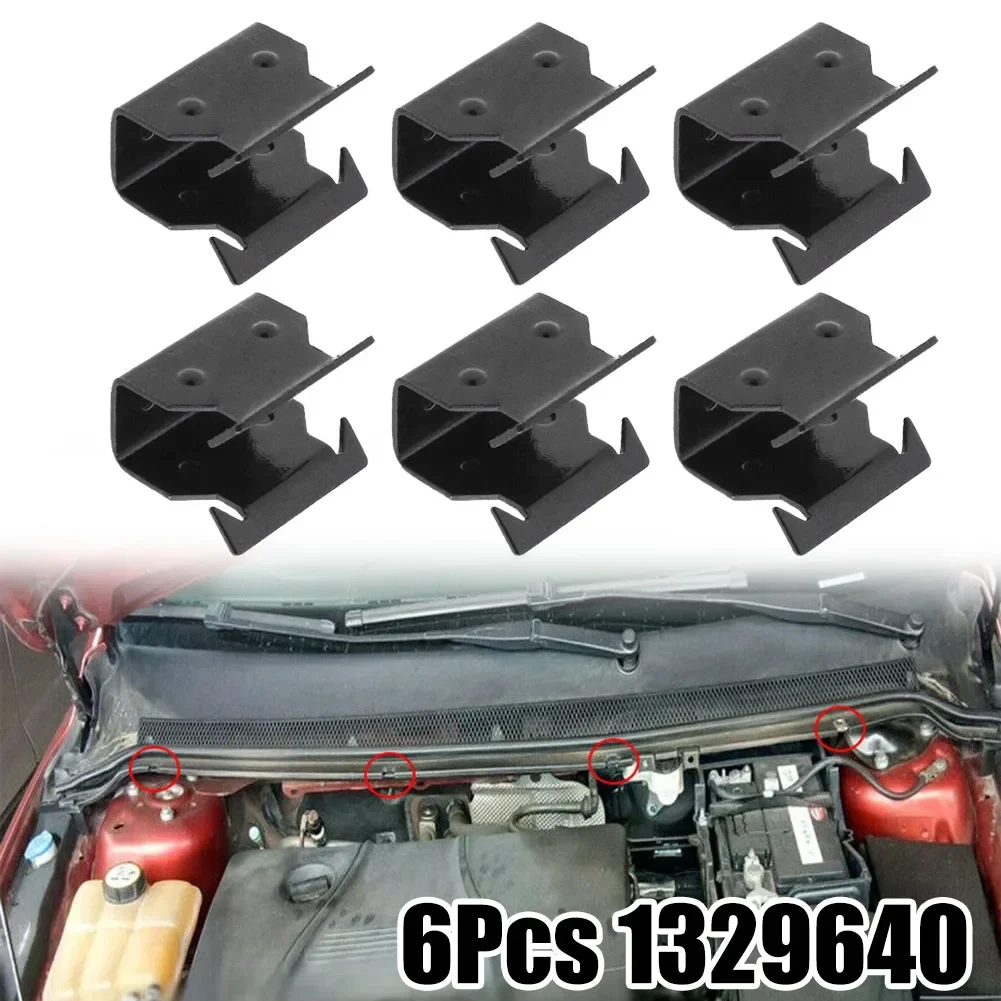 

6X автомобильные металлические зажимы, зажимы для обшивки панели капота для Ford Focus MK2 1329640 24, горячая распродажа, новая и высококачественная скидка