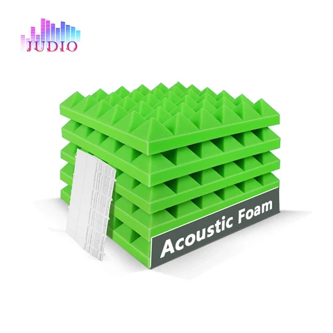 Звуконепроницаемая пенопластовая доска 6/12/24 шт., музыкальная студия, звукопоглощающий пенный коврик, пирамидное акустическое украшение - изображение