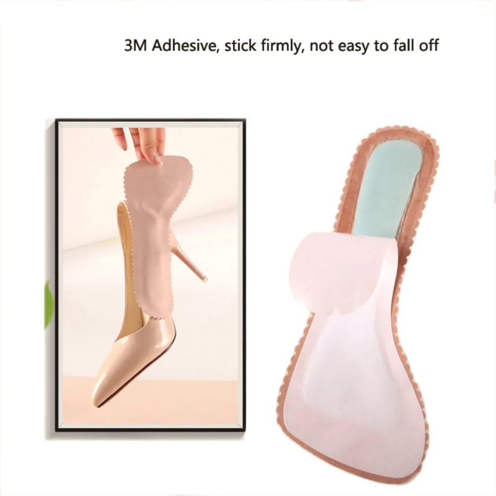 Comfort Sweat-Absorbing Non-Slip Insoles for Sandals High Heels Shoes Women Self-adhesive Stickers Seven-point Pads Soft Bottom
