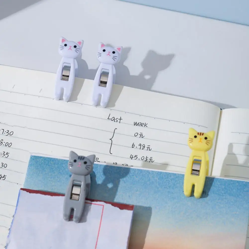 

6Pcs Sealing Clip Fresh-keeping All-purpose PS High Durability Cartoon Cat Food Clip for Daily Use
