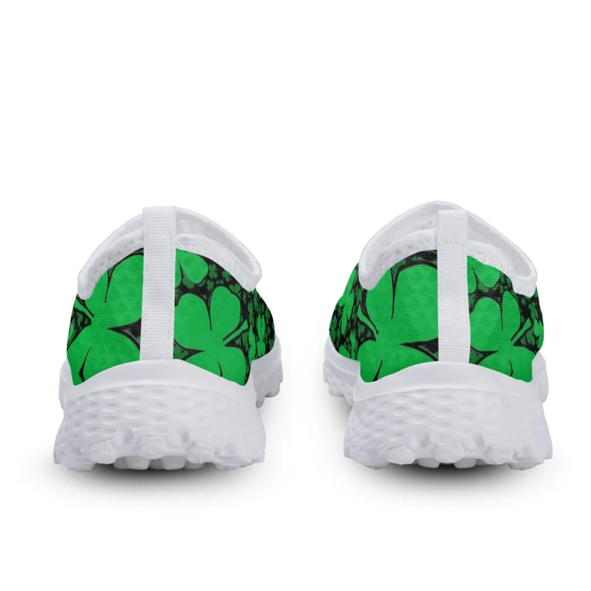 Nopersonality Happy Four Leaf Clover Ladies Shoes Casual Breathable Mesh Flat Sneakers Slip On Fashion Running Shoe Jogging