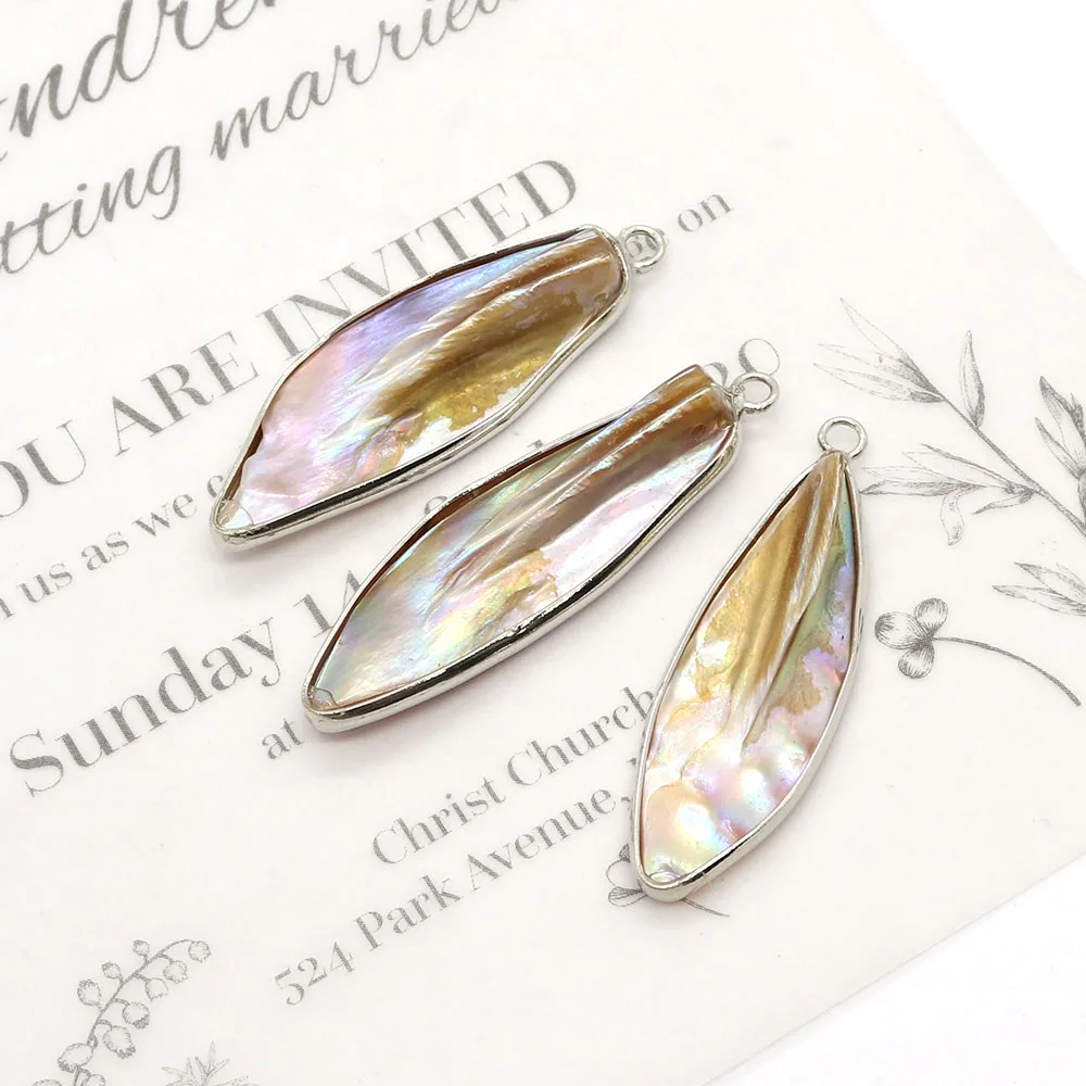 

4pcs Natural Color Shell Leaf Pendant Vintage Elegant Fashion DIY Necklace Earrings Bracelet Jewelry Accessories 13-45mm