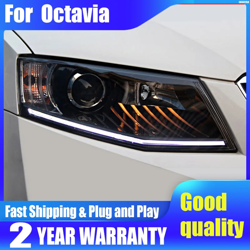 

Автомобильная фара для стайлинга Skoda Octavia, фары 2015-2018 светодиодный, фары DRL Hid Bi Xenon, автомобильные аксессуары