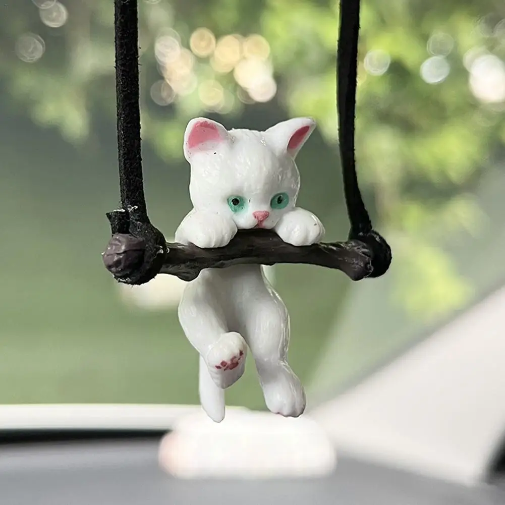 

Car Decoration Creative Cute Branch Cat Rearview Mirror Pendant Car Swing Cat Decoration Car Accessories Interior X5F7