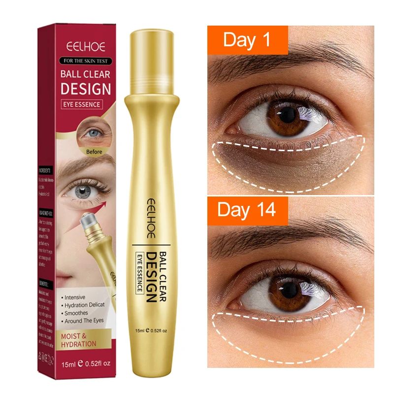 Anti Dark Circle Eye Serum Fades Fine Lines Eye Bag Firmness Moisturizing Whitening Roller Massager Puffiness Beauty Skin Care